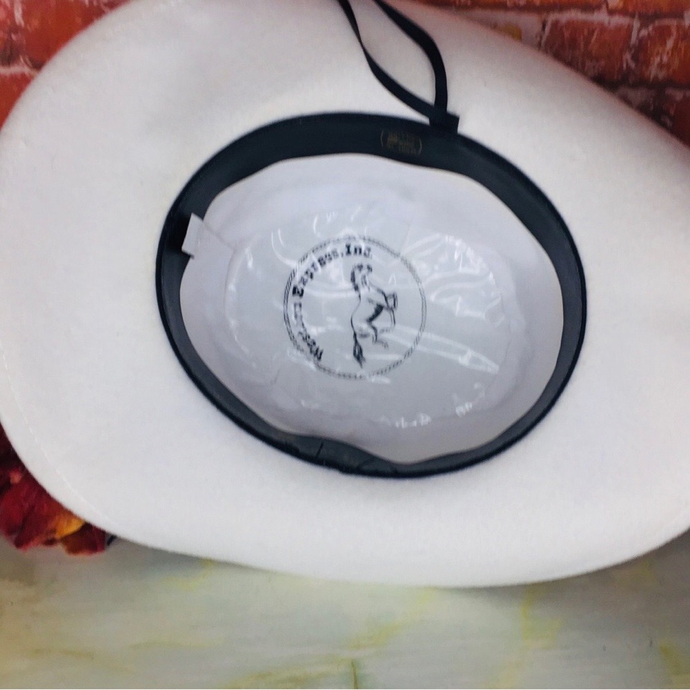 Vintage White Western Express Felted Cowboy Hat - Picture 7 of 10